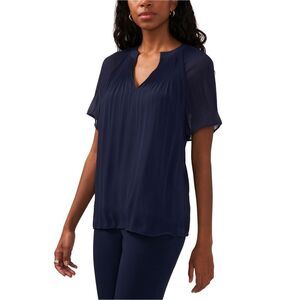 SAM AND JESS Womens Pleated Tunic Blouse, Blue, NWT